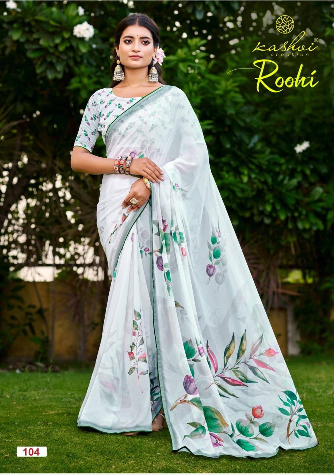 ROOHI VOL 01 By KASHVI CREATION 101 To 108 Series Indian Traditional Wear RAGA Print sarees At Wholesale Price